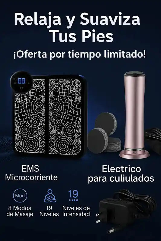 OFERTA: Combo Pulidor de Callos con 60 lijas + Masajeador de pies.